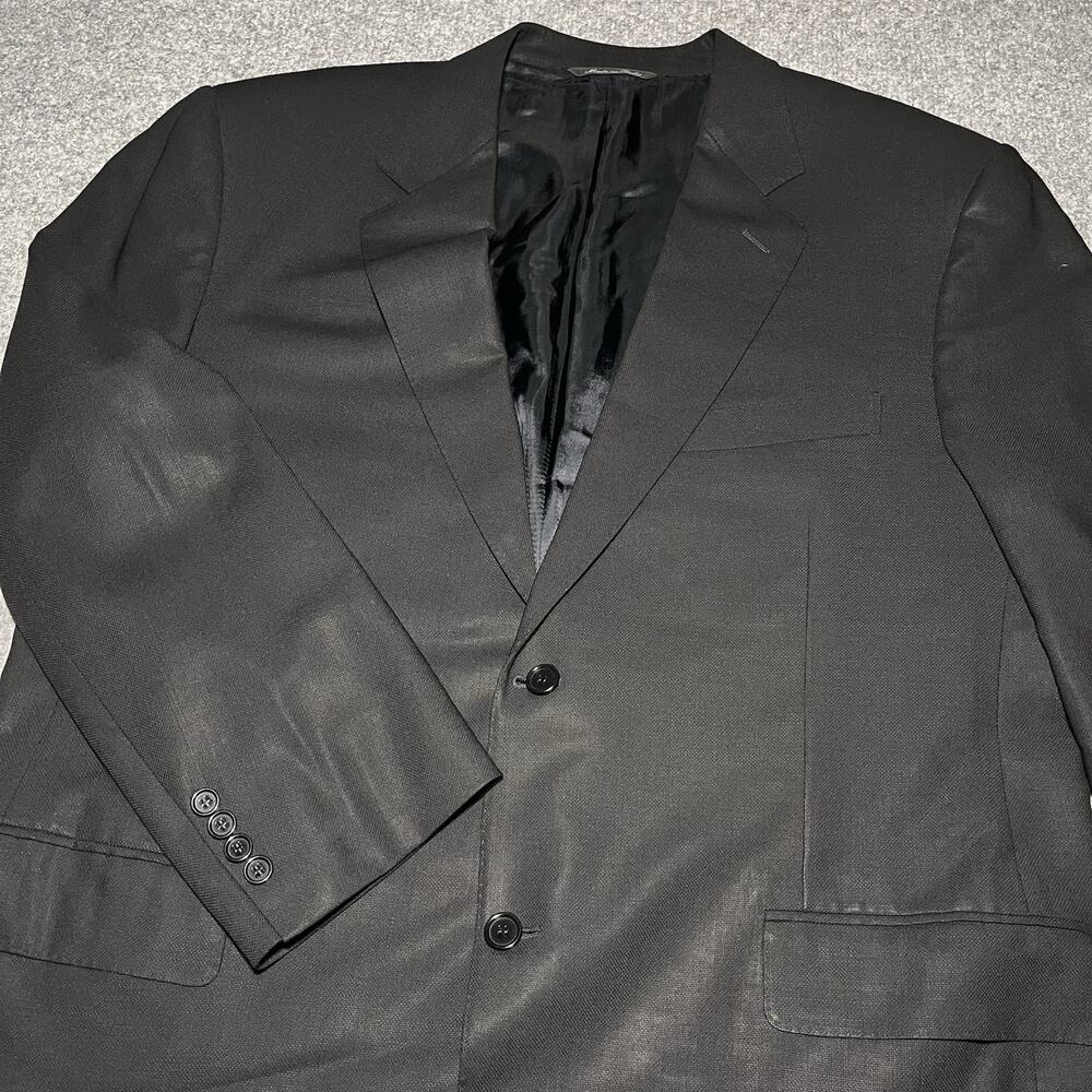 Canali Blazer Mens 46R Black Wool Sport Coat Jacket Italy Waterproof Woolmark